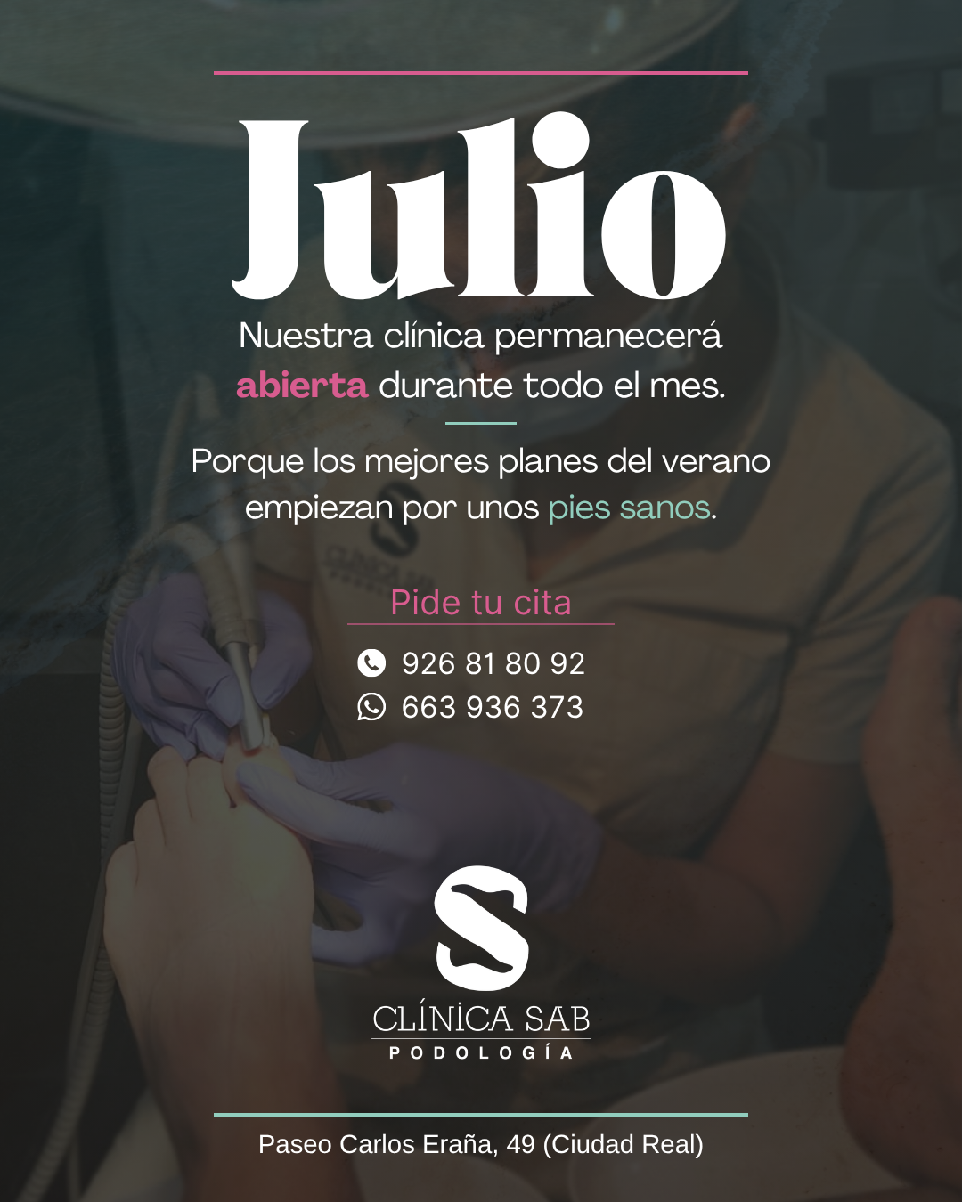 Clínica SAB abierta durante julio