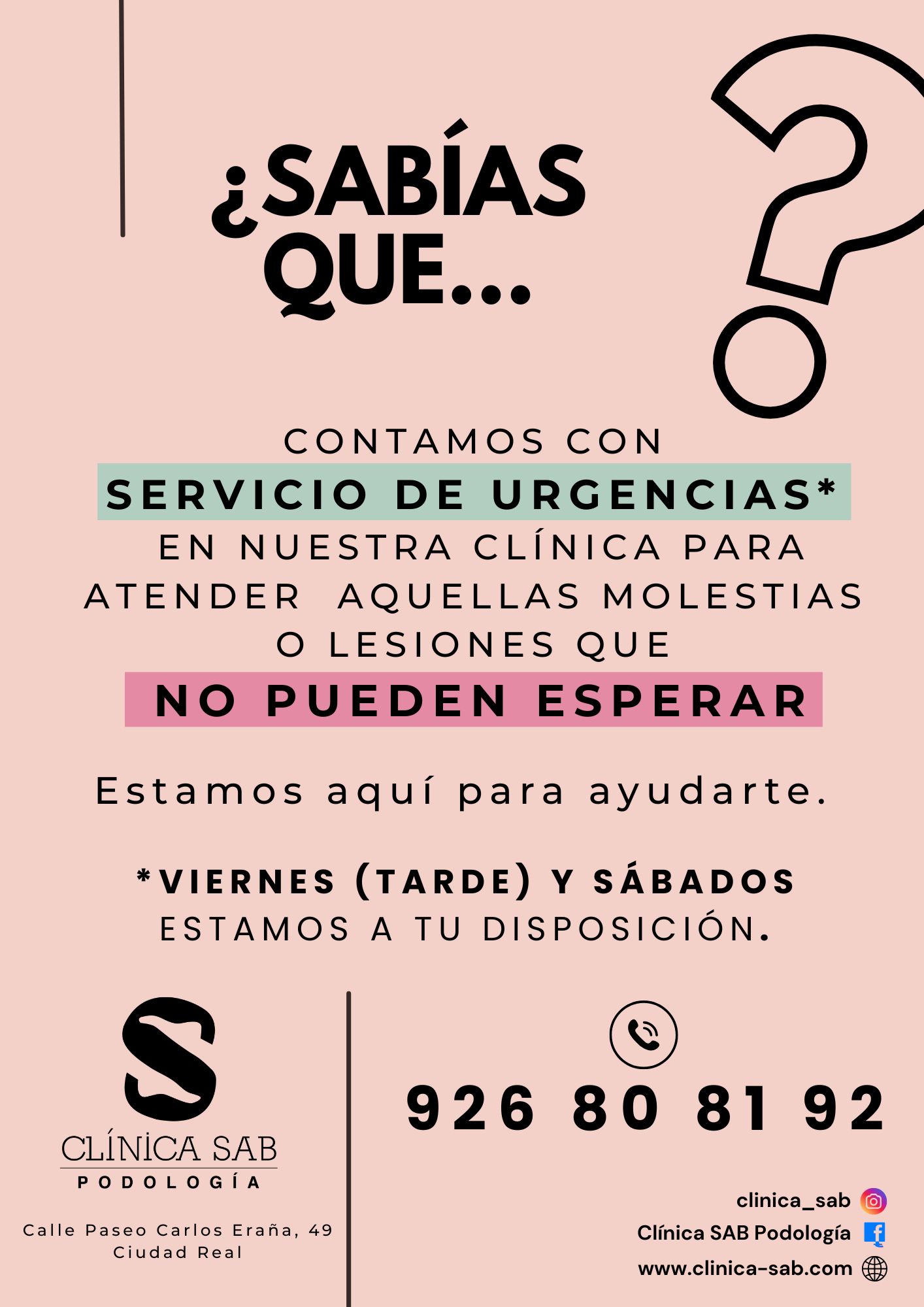 Servicio de podología urgente